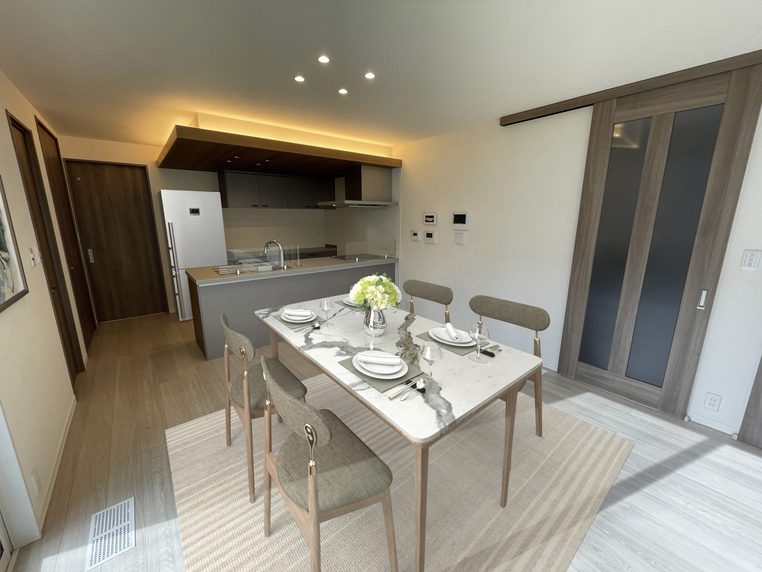 【価格改定】No.12/ダイニング
※家具類はCGによるイメージです ユナイテッドハイムパークつくば松代No12_ダイニング