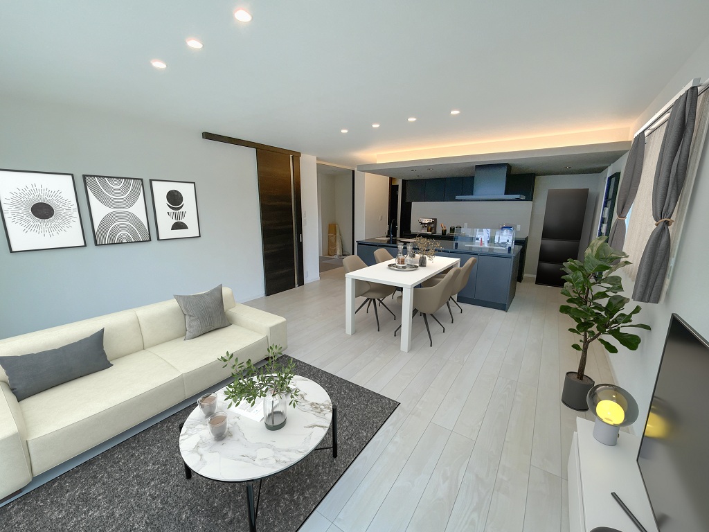 No.25/動線の確保においては適切なサイズの家具を選ぶことが重要です(25年8月撮影)
※家具類はCGによるイメージです No.25LDK_CG家具入り