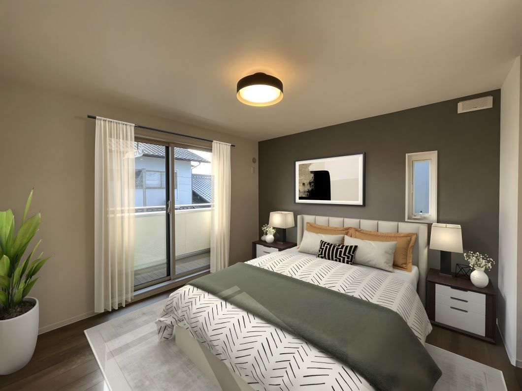 スマートハイムプレイス千波ⅤNo3_主寝室(26年1月撮影)
※家具、インテリア等はCGによるイメージです スマートハイムプレイス千波ⅤNo3_主寝室