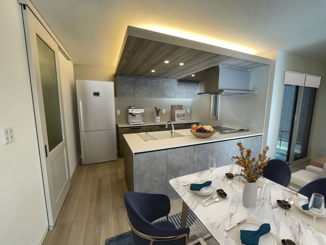 No.1/(2025年12月撮影)
※家具はCGによるイメージです SHP牛久南ⅡNo1_ダイニング・キッチン