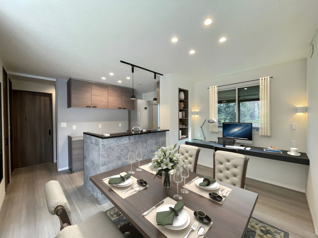 水戸市米沢町分譲地No1_LDK(26年1月撮影)
※家具、インテリア等はCGによるイメージです 水戸市米沢町分譲地No1_LDK